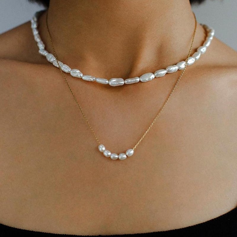 Zeffy Pearl Necklace 4MM/6MM/8MM Dainty Round Imitation Pearl Choker Necklace Wedding Pearl Necklace Delicate Jewelry for Women Simple Bridesmaid Jewelry Gifts - Image 5